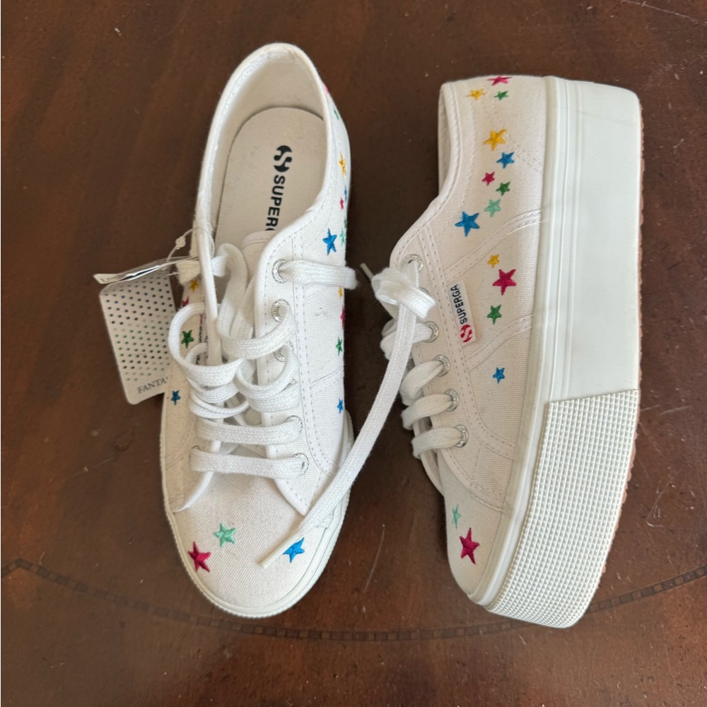 Superga embroidered platform sneakers